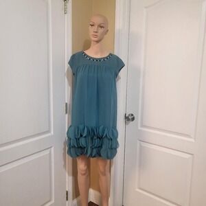 Cherokee teal‎ ruffle dress